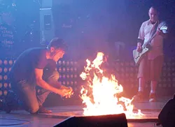 It has become a near tradition for The Nixons’ frontman Zac Maloy to light a fire on stage. The recently revived post grunge band will play its last show for the near future on New Year’s Eve. (Photo provided)