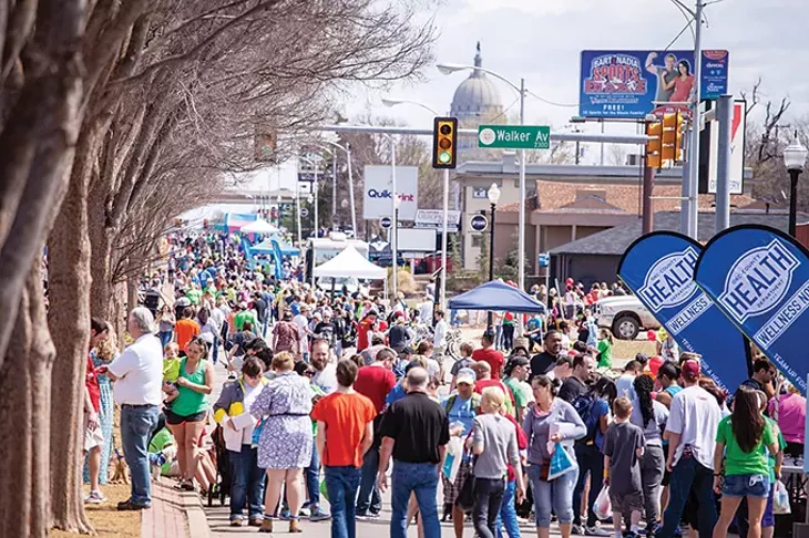 People flood the streets for Open Streets OKC in the Uptown 23rd District. The health and wellness event returns April 8. - OCCH / PROVIDED