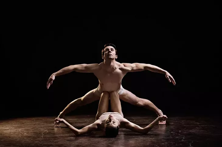 Principal dancers Alvin Tovstogray and Miki Kawamura in Jiří Kylián's Petite Mort - SHEVAUN WILLIAMS AND ASSOCIATES COMMERCIAL PHOTOGRAPHY / OKLAHOMA CITY BALLET / PROVIDED