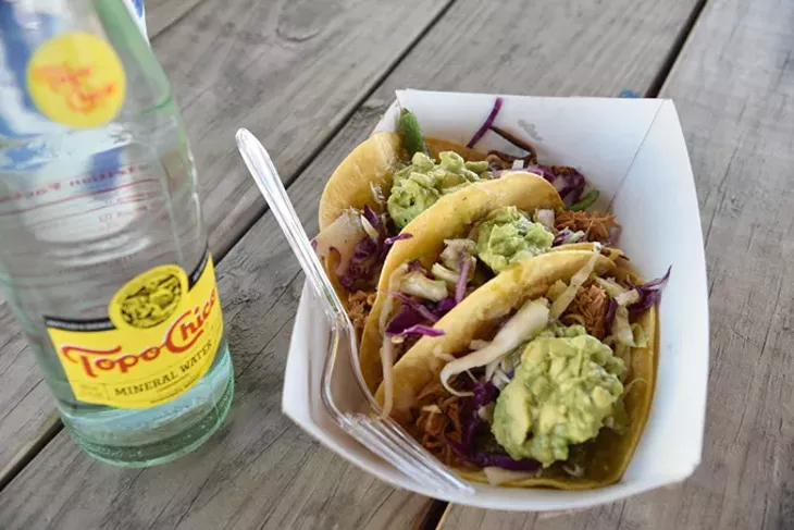 Chicken chipotle tacos from Black Cat food trailer - JACOB THREADGILL