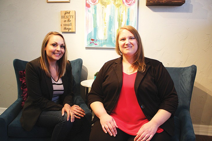 from left Whitney Anderson and Melissa Eick are two of the three cofounders of Dragonfly Home, an Oklahoma City organization that serves survivors of human trafficking through a variety of services and resources. - LAURA EASTES