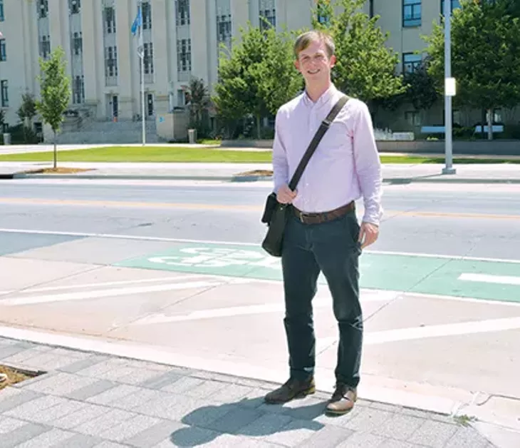 City of Oklahoma City Planning Department bike and pedestrian planner John Tankard played a key role in developing bikewalkokc. - BEN LUSCHEN
