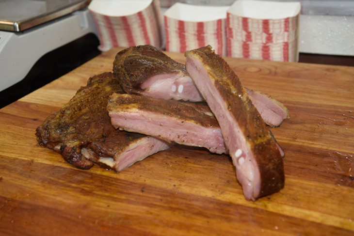 Pork ribs at Deckle Smokehouse - JACOB THREADGILL