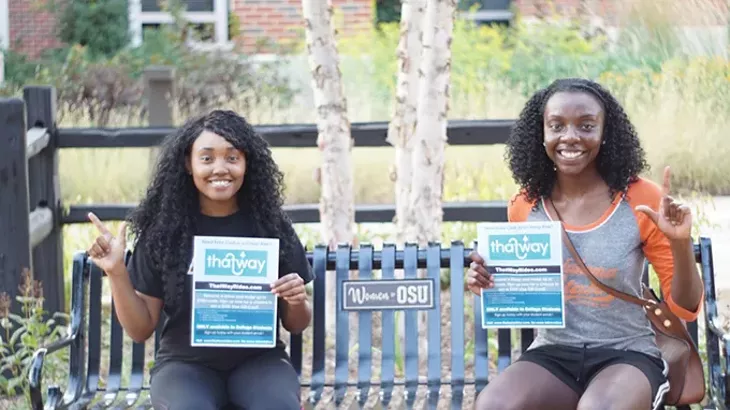 from left Ashané Woody and Sammiyah Abdullah created ThatWay as a rideshare program exclusively for college students. - PROVIDED