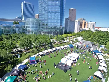 Myriad Botanical Gardens, seen here hosting an event in May, will host the inaugural OKC VegFest Sept. 8. - PROVIDED
