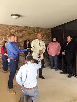 Oklahoma City NAACP president Garland Pruitt speaks at a press conference regarding accusations of misrepresentation and racism with the Del City Police department. - NAZARENE HARRIS
