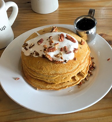 Home Sweet Homa, sweet potato pancakes with marshmallow topping and pecans. - JACOB THREADGILL