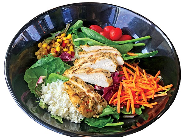 The salad at Pollo Campero is available with grilled or fried chicken and ranch or white balsamic dressing. - JACOB THREADGILL
