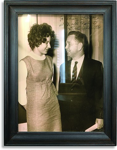 David Holt’s mother, Mary Ann Fuller Holt, with Congressman Carl Albert - PROVIDED