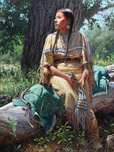 “She Awaits Her Warrior” by Martin Grelle - NATIONAL COWBOY & WESTERN HERITAGE MUSEUM / PROVIDED