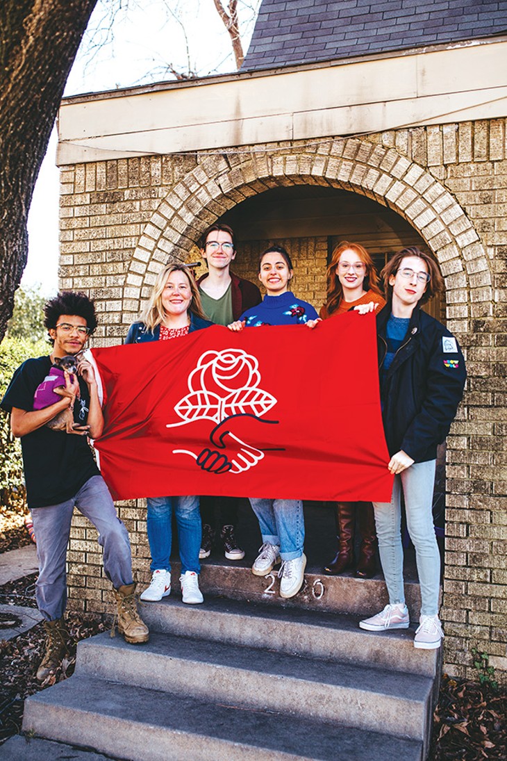 from left Bailey Walker, Hollye Carroll, Jagger Stingley, Fern Casanova, Natalie Langworthy and Laine Russell, members of Rose State Democratic Socialists plan to take part in Earth Strike’s rally to bring attention to climate change Jan. 15. - ALEXA ACE