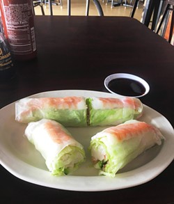 Alley Café serves spring rolls advertised as sushi. - JACOB THREADGILL