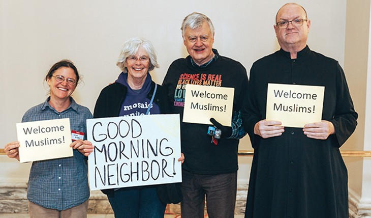 Members of the interfaith community attend the Capitol event to show their support to the Muslim community. - CAIR / PROVIDED