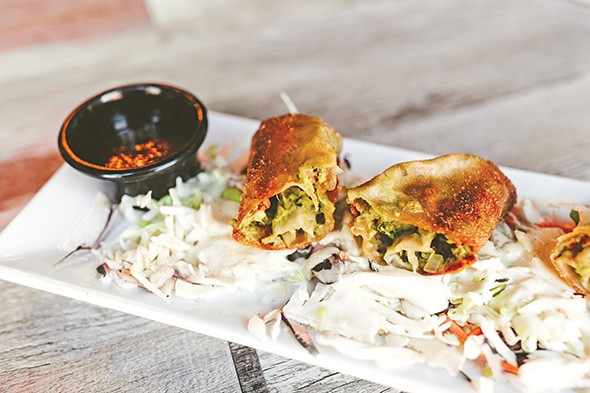 Avocado egg rolls at Whiskey Biscuit - ALEXA ACE