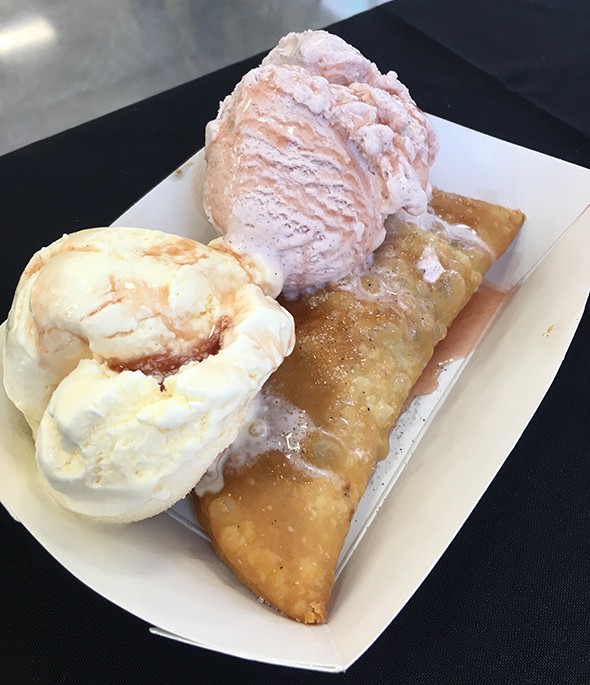 The Ultimate Minneapple Pie — a deep-fried apple pie with vanilla and cinnamon ice cream — won the Fairest of them All prize at the 2019 Taste of a Fair competition. - JACOB THREADGILL