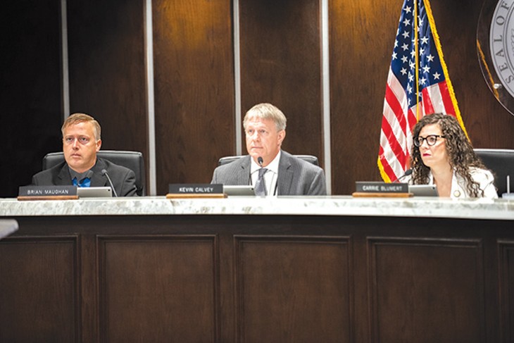 After a 2-1 vote, with District 2 commissioner Brian Maughan as the sole opposition, county commissioners will let residents decide whether or not to allow county liquor stores to operate on Sundays. - MIGUEL RIOS