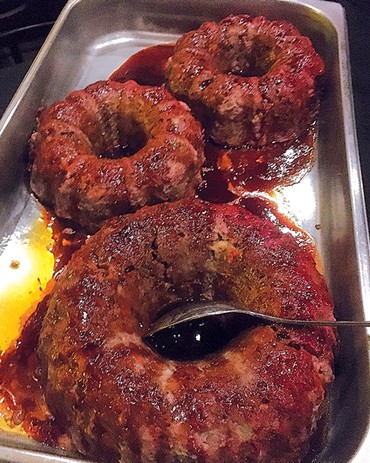 Meatloaf cooked in a Bundt pan by David Egan of Cattlemen’s Steakhouse - JACOB THREADGILL
