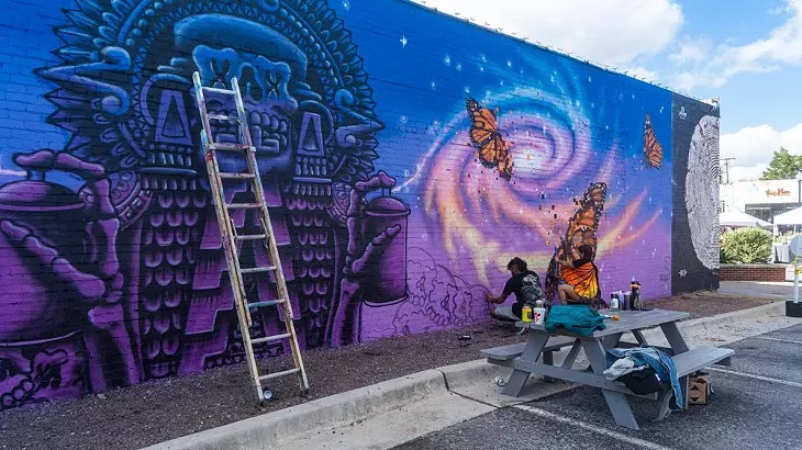 Wrdo & Nico mural in the Plaza on the - side of Oak and Oare on NW 16th st. - @weerdo1994, @nicosuavalicous - PHILLIP DANNER