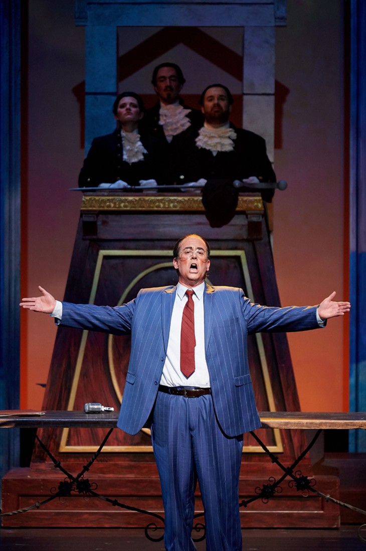 Brian Cheney plays Justice Antonin Scalia in Opera Delaware’s 2019 production of Scalia/Ginsburg. - JUSTIN HEYES