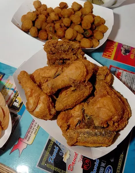 Fried Chicken and okra at Eischen's in Okarche, Oklahoma. File from 8-5-2008 - MARK HANCOCK