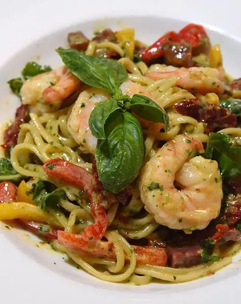 Shrimp Pasta at Stella Modern Italian Cuisine in Midtown, OKC, 11-19-15. - MARK HANCOCK