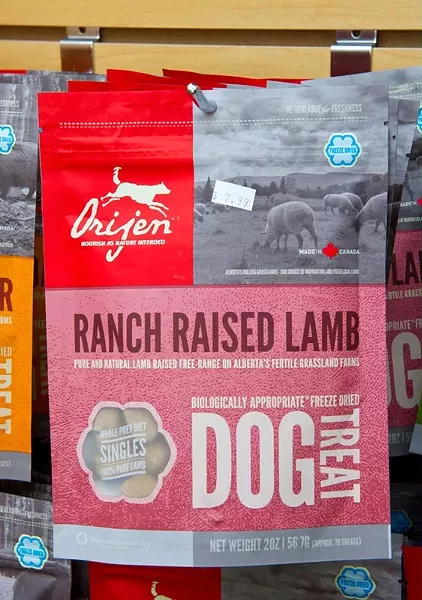 Orijen ranch raised lamb dog treats at A-1 Pet Emporium (Shannon Cornman)