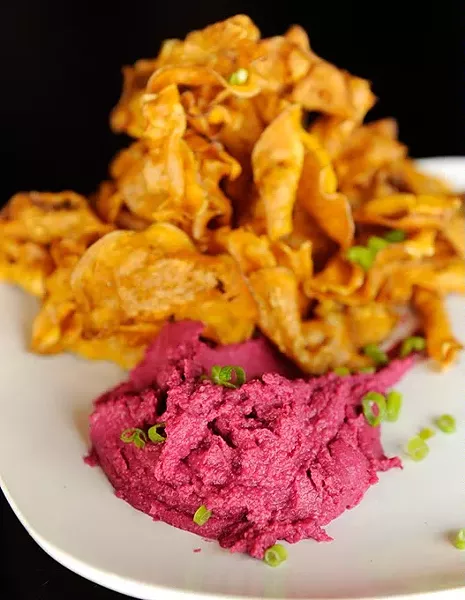 Beet hummus at Guyutes in Oklahoma City, Friday, Sept. 18, 2015. - GARETT FISBECK