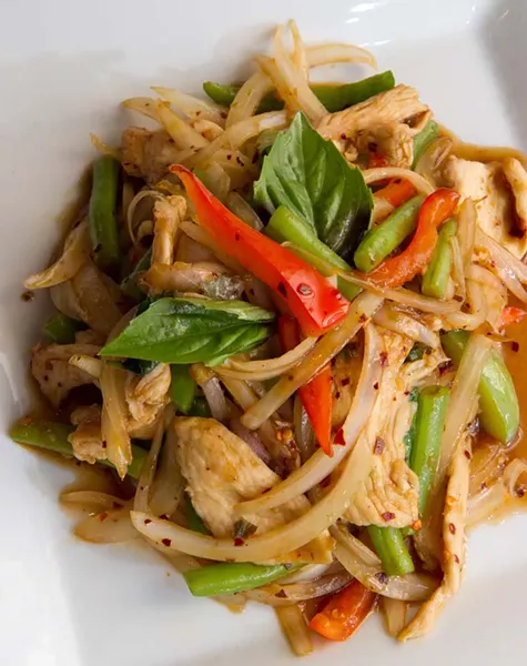 Spicy Basil Chicken at Charm Thai Cuisine (Shannon Cornman)