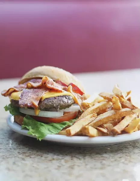 A Wednesday Special, bacon cheeseburger at Sooner Legends in Norman, Okla. - CARA JOHNSON