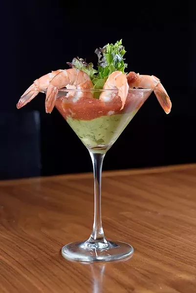 Chili-poached shrimp at E.S. Founders in Oklahoma City, Friday, July 22, 2016. - GARETT FISBECK