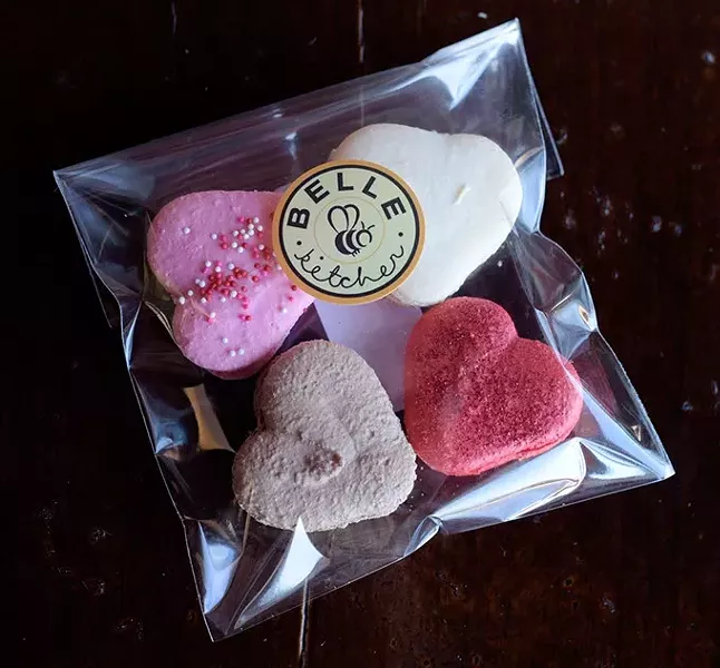 Valentines Day macaroons at Belle Kitchen, Friday, Jan. 27, 2017. - GARETT FISBECK