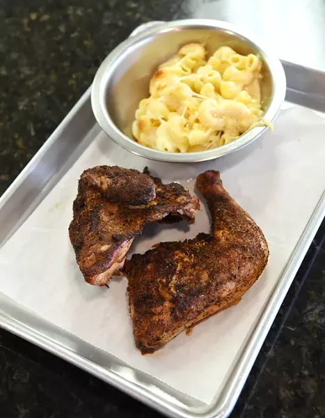 Roasted Chicken with a side of Mac & Cheese, at Grub in Del City. mh