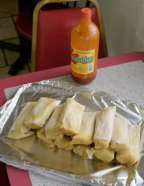 Tamales at Tamales El Patio, Monday, May 22, 2017. - GARETT FISBECK