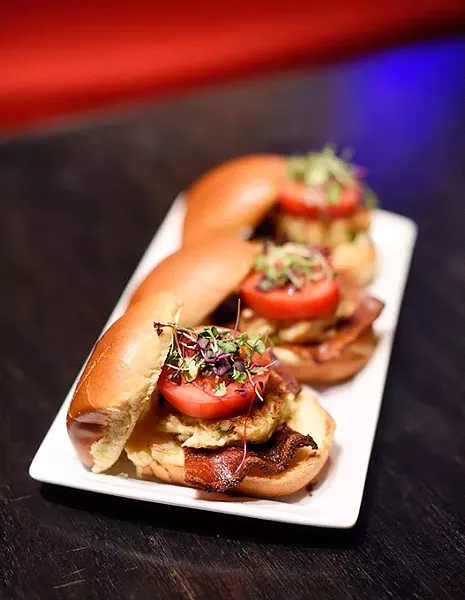 Crab cake BLT sliders at Aria Lounge in Oklahoma City, Thursday, May 26, 2016. - GARETT FISBECK