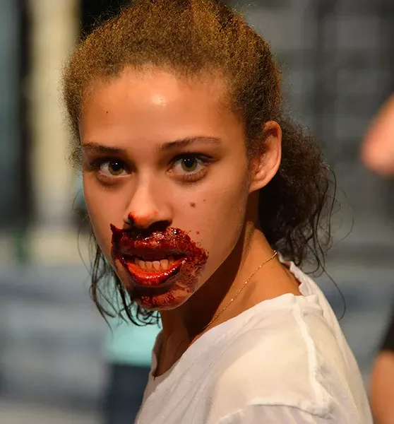 Kylie Anderson, a drama performance junior from Norman, plays Eli, the vampire in Let the Right One In. | Photo Sandra Bent / provided