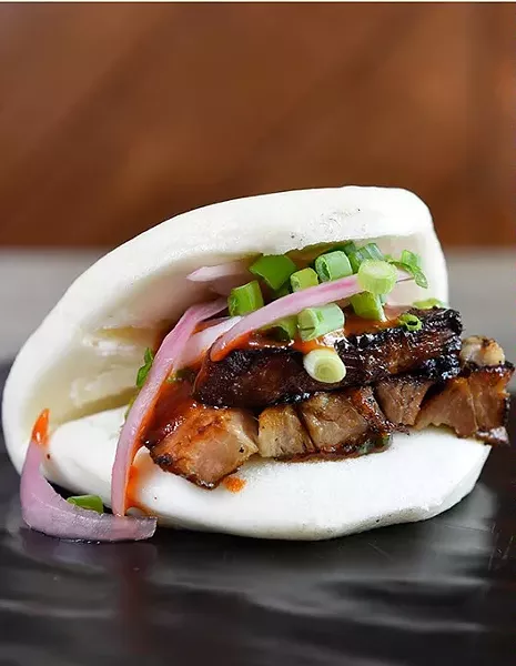 Pork Belly Bun at Chae Modern Korean, Wednesday, May 11, 2016. - GARETT FISBECK