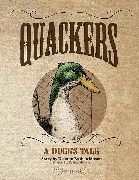 Pen-and-ink drawings in Quackers: A Duck’s Tale were drawn by Kathryn McGaha. | Image provided