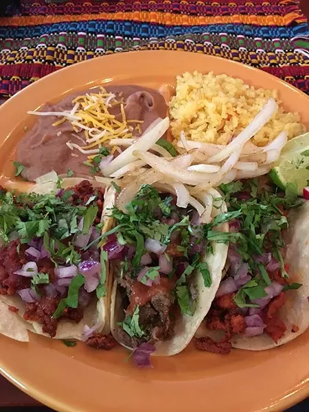 Little Kight’s street tacos are available with chicken, steak, chorizo, al pastor and shredded beef. | Photo Jacob Threadgill