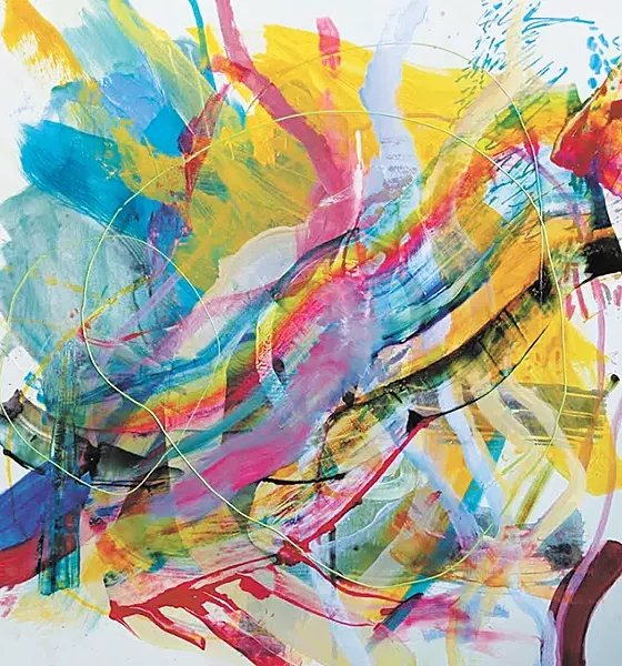“100 mph” acrylic and pastel on panel by Virginia Sitzes from Art Group’s debut group exhibition - PROVIDED
