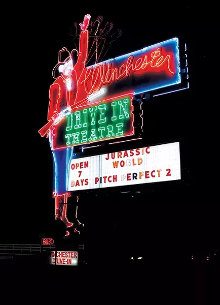 Chester the cowboy has been looking over Winchester Drive-In Theatre for 50 years. - GAZETTE / FILE