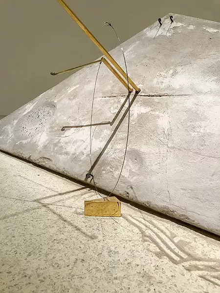 Threshold With Me is constructed of steel, brass rods, concrete and piano wire. - FRED JONES JR. MUSEUM OF ART / PROVIDED