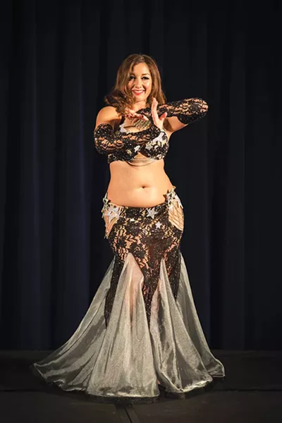 Ayperi Al Jawahir from Aalim Dance Academy in Oklahoma City belly dances in Valentine’s Affair. - ADÈLE WOLF / PROVIDED