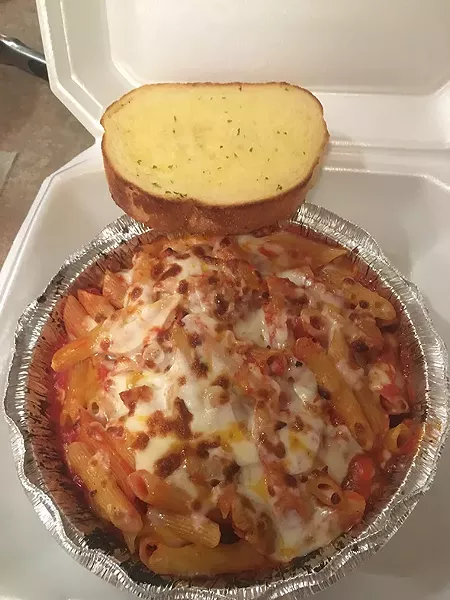 Baked penne pasta from Pizza Planet - JACOB THREADGILL