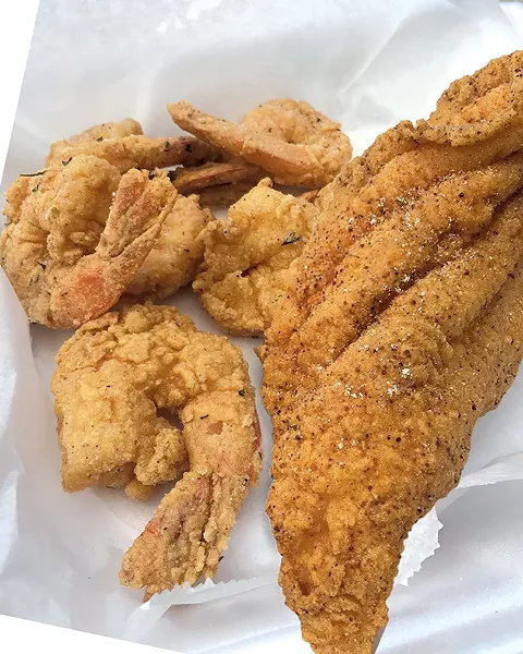 Shrimp and catfish from Tez Wings - JACOB THREADGILL