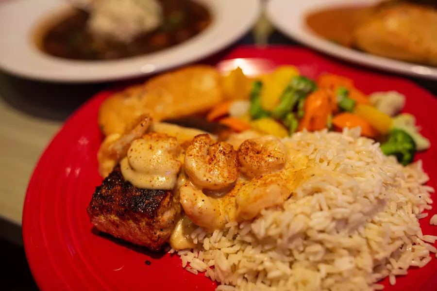 Redfish Bienville at Razzoo's Cajun Cafe - ALEXA ACE