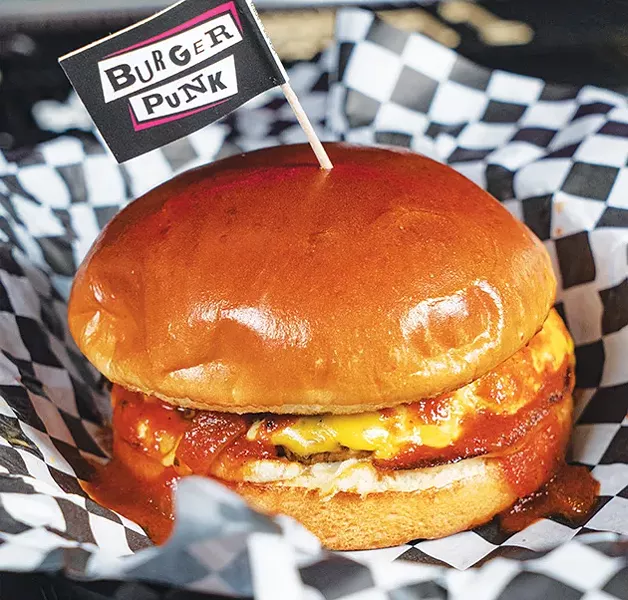 Burger Punk’s Theta burger substitutes hickory sauce for Evil Barbecue Sauce. - PHILLIP DANNER