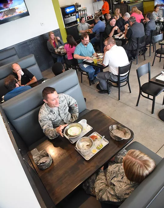 Tinker AFB personnel and others enjoy lunch at Grub in Del City, 9-23-15. - MARK HANCOCK