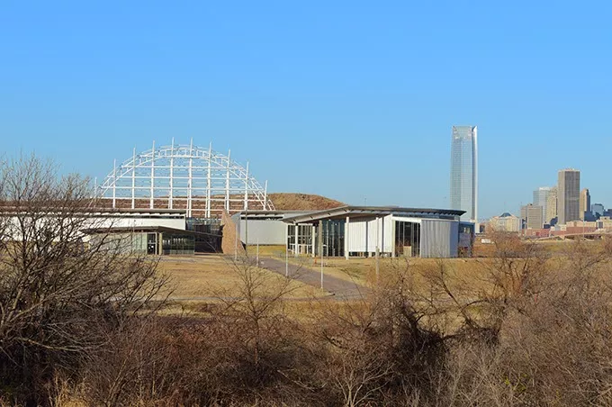 The American Indian Cultural Center & Museum sits on the South bank of the Oklahoma River, just southeast of Downtown Oklahoma City, 12-23-15. - MARK HANCOCK
