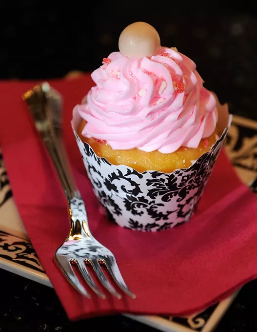 Strawberry shortcake cupcake at Pinkitzel Cupcakes in Oklahoma City, Friday, Sept. 18, 2015. - GARETT FISBECK