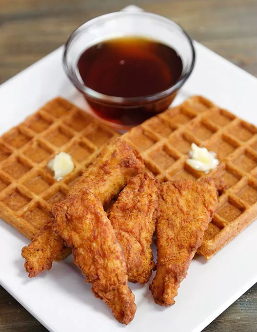Chicken and waffles at Smokey's Midnight Express in Edmond, Wednesday, Sept. 10, 2015. - GARETT FISBECK